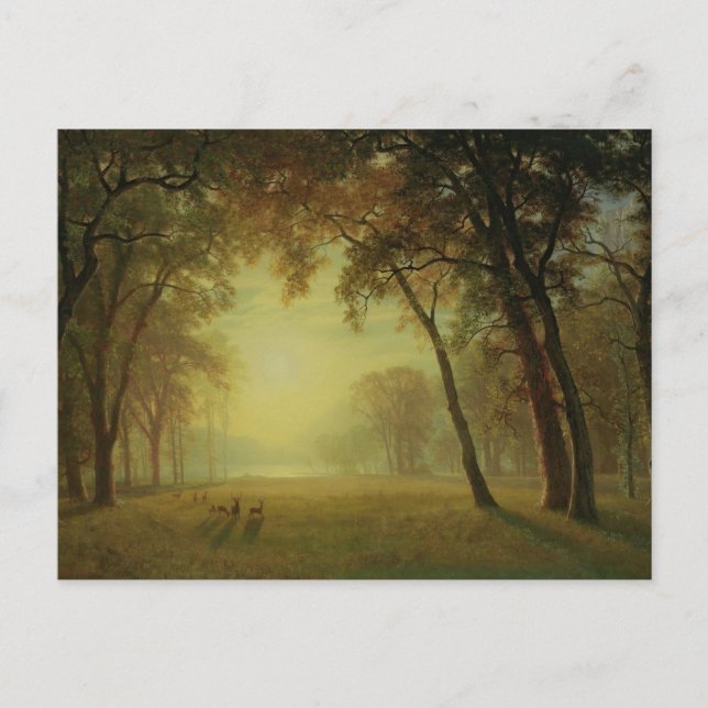 Carte Postale Cerf en compensation, Yosemite par Albert Bierstad (Devant)