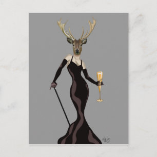 Carte Postale Cerf glamour en noir 2