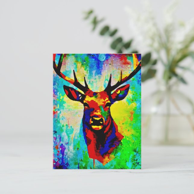 Carte Postale  cerf majestueux - Proud stag (Debout devant)