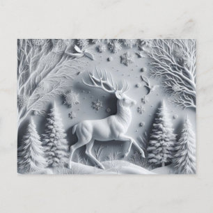 Carte postale Cerf mâle en mouvement de Winter Won