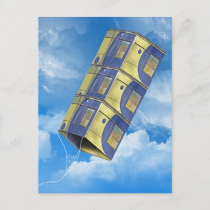 Carte Postale Cerf-volant en forme de boîte dans le ciel