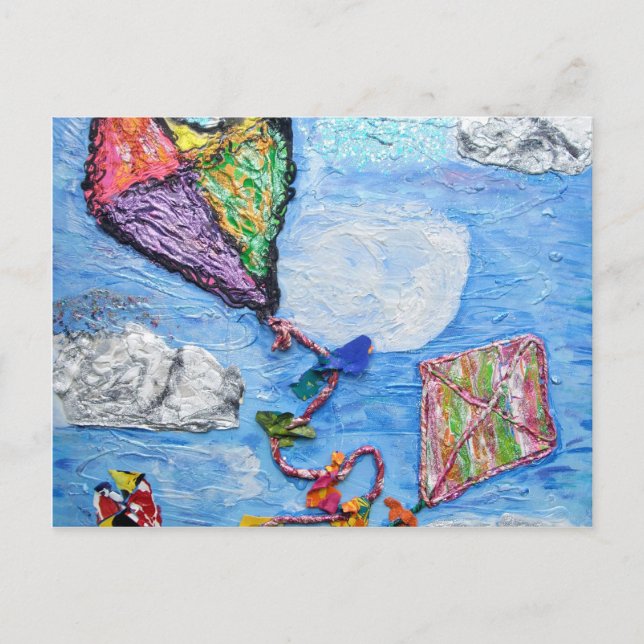 Carte Postale cerfs-volants nuages et rêves (Devant)