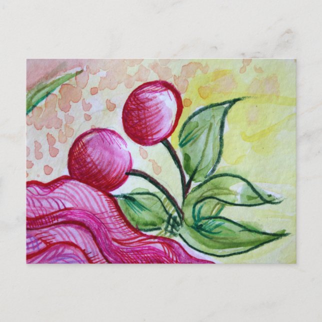 Carte Postale Cerise Rétro (Devant)