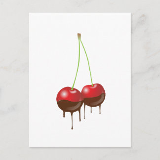 Carte Postale Cerises au chocolat