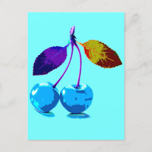 Carte Postale Cerises bleues vives