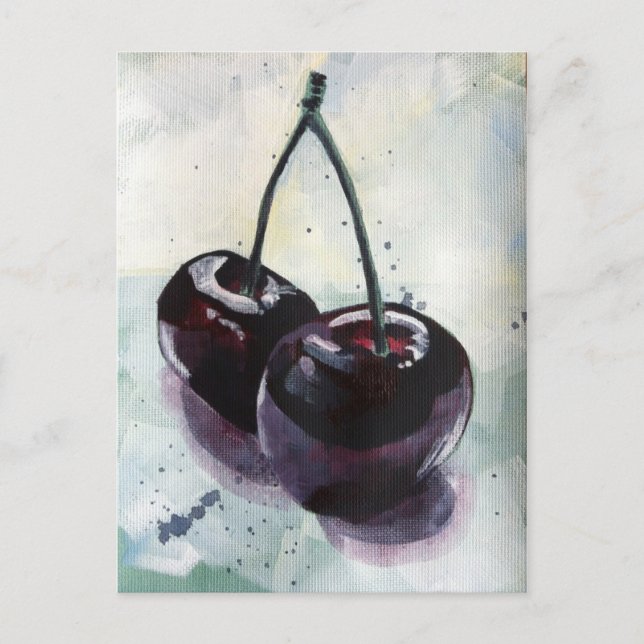 Carte postale - Cerises noires (Devant)