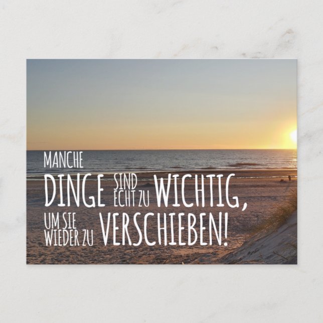 Carte Postale Certaines choses sont trop importantes … coucher d (Devant)