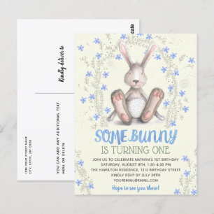 Carte Postale Certains Bunny Boys 1er Anniversaire Fête Invitati