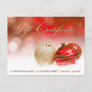 Carte Postale Certificat Cadeau De Fêtes Et De Noël