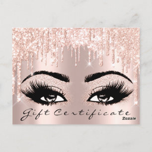 Carte Postale Certificat cadeau Eyelashes Bros Maquillage Glam