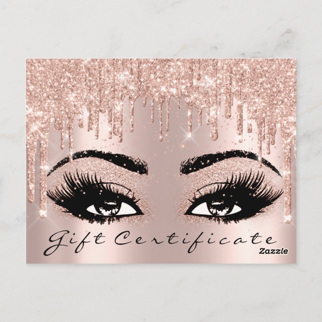 Carte Postale Certificat cadeau Eyelashes Confetti Maquillage Gl (Dos)