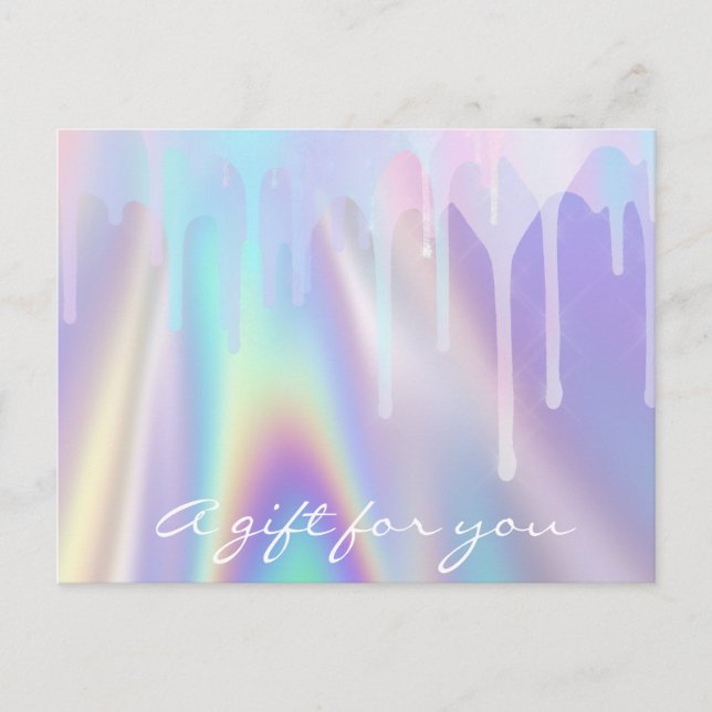 Carte Postale Certificat cadeau Holographe Unicorn Liquid Drids (Devant)