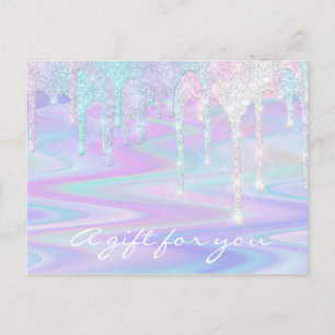 Carte Postale Certificat cadeau Holographe Unicorn Logo Beauté