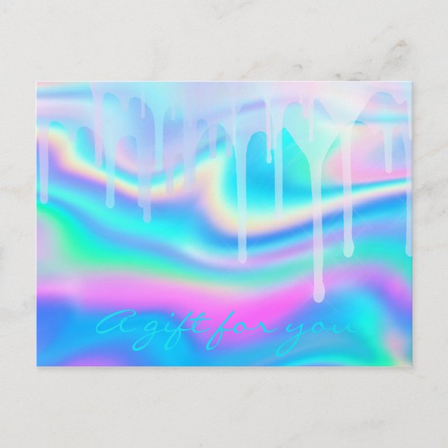 Carte Postale Certificat cadeau Holographe Unicorn Rainbow Liqui (Devant)