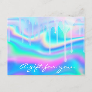 Carte Postale Certificat cadeau Holographe Unicorn Rainbow Pink