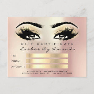Carte Postale Certificat-cadeau Lashes Cosmetologist Champaigne