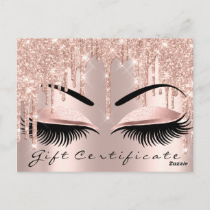 Carte Postale Certificat cadeau Lashes Yeux Maquillage Artiste B