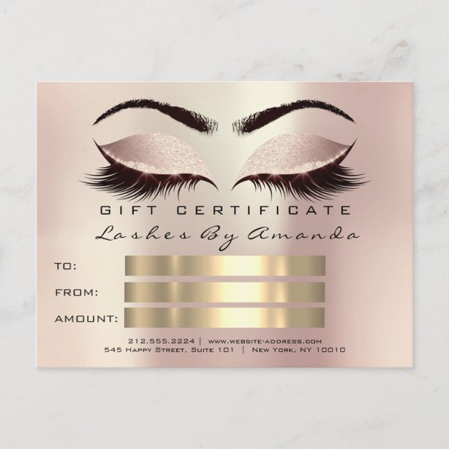 Carte Postale Certificat cadeau Microblading Cosmetologist Lashe (Devant)
