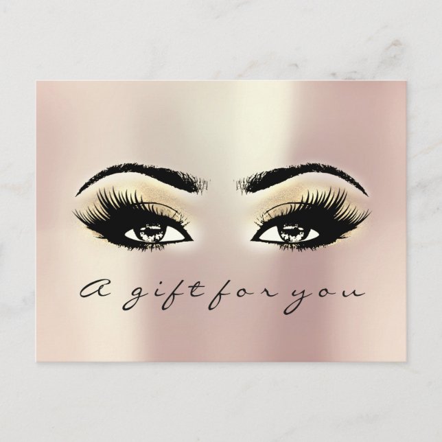 Carte Postale Certificat cadeau Yeux Rose Gold Maquillage Artist (Devant)