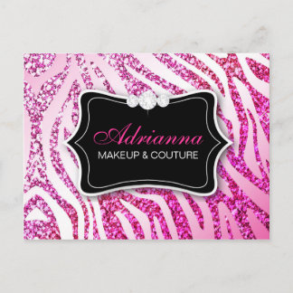 Carte Postale Certificat cadeau Zebra Pink 311 Parties scintilla