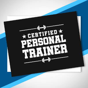 Carte Postale Certifié Personal Trainer Fitness Coach Gym Train