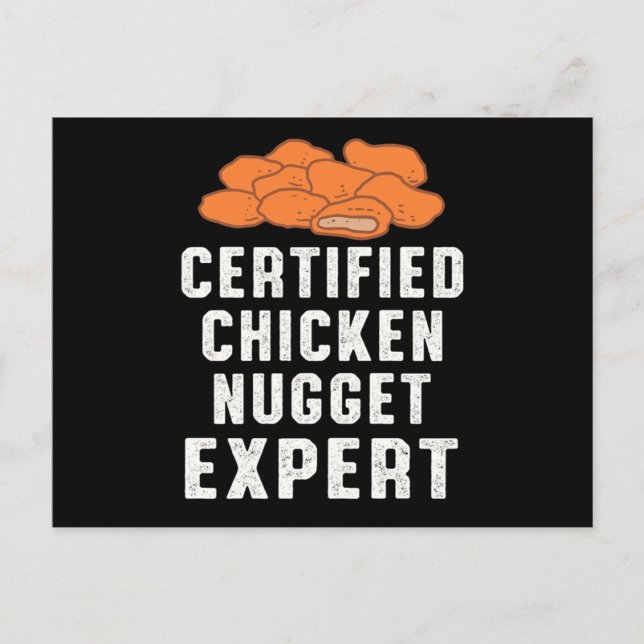 Carte Postale Certifié Poulet Nugget Expert Poulets Amusants Cad (Devant)