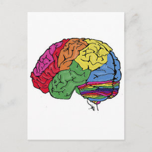 Carte Postale Cerveau arc en ciel