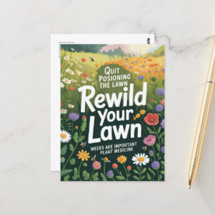 Carte Postale Cessez d'empoisonner vos mauvaises herbes de pelou