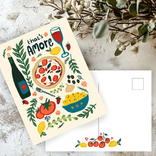 Carte Postale C'est Amore Italien Food Valentine Love Whimsical