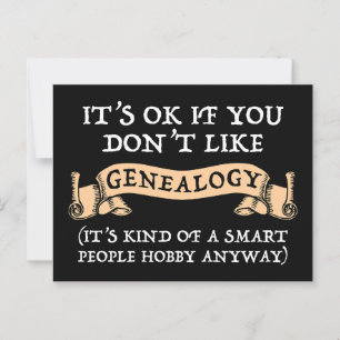 Carte Postale C'est bon si vous n'aimez pas la généalogie