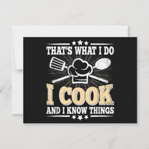 Carte Postale C'est ce que je fais, je cuisine et je sais que c'