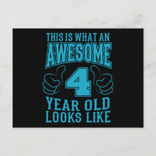 Carte Postale C'EST CE QU'UN ENFANT DE 4 ANS INCROYABLE Fête d'a