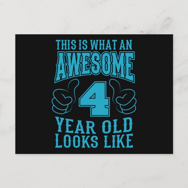 Carte Postale C'EST CE QU'UN INCROYABLE ENFANT DE 4 ANS 4e Anniv (Devant)