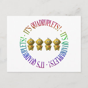 Carte Postale C'est des quadruplets !