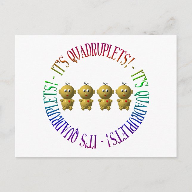 Carte Postale C'est des quadruplets ! (Devant)