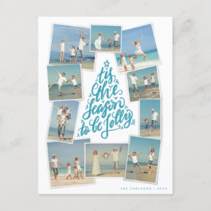 Carte Postale C'est la saison à la main lettré arbre photo colla