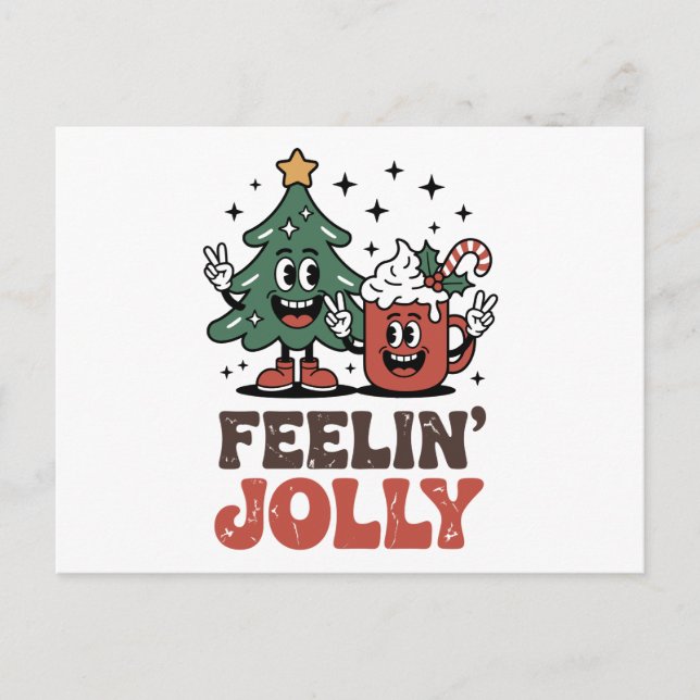 Carte Postale C'Est La Saison Arbre De Noël Santa Hat Café (Devant)