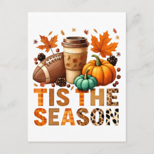 Carte Postale C'est la saison automnale avec Football et Café