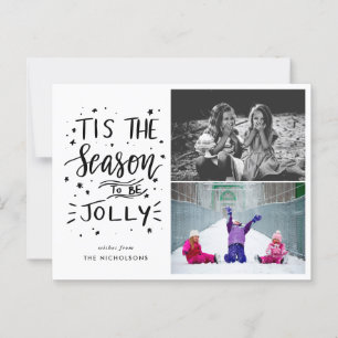 Carte Postale C'Est La Saison D'Être Jolly manuscrit Deux Photo