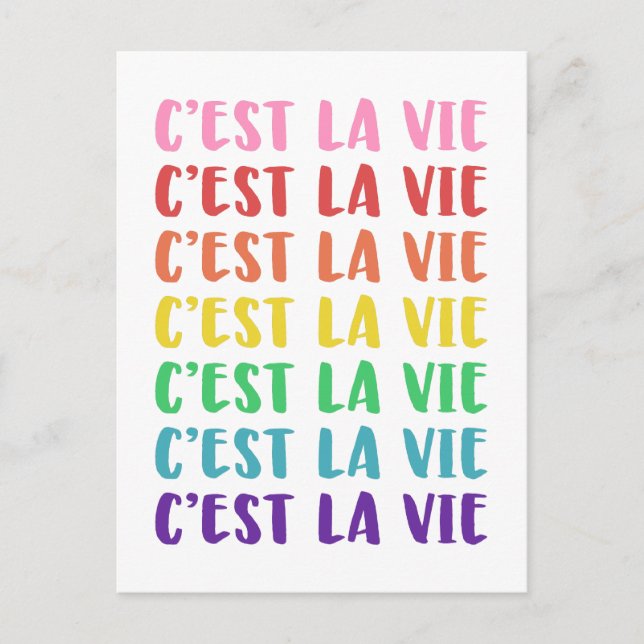 Carte Postale C'est La Vie French Dire en arc-en-ciel (Devant)