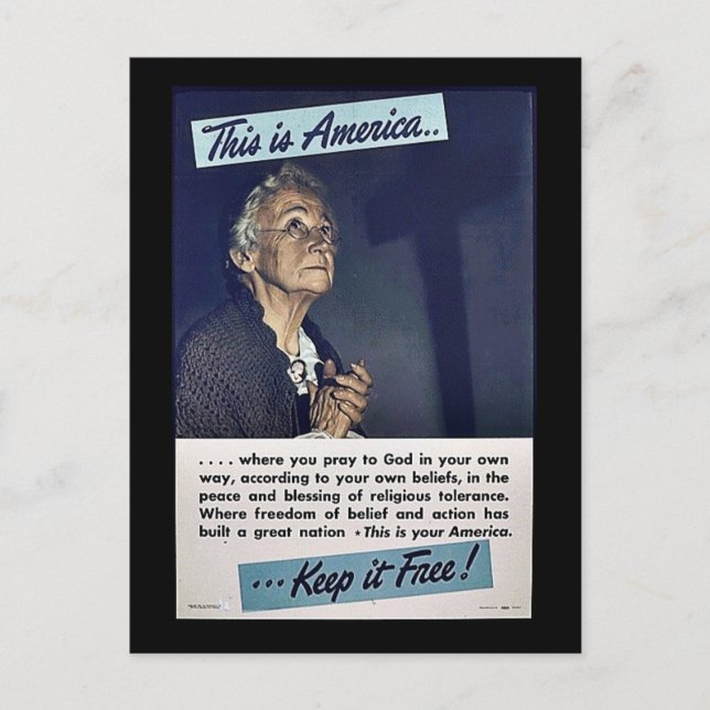 Carte Postale C'Est L'Amérique Qui La Garde Libre ! (Devant)