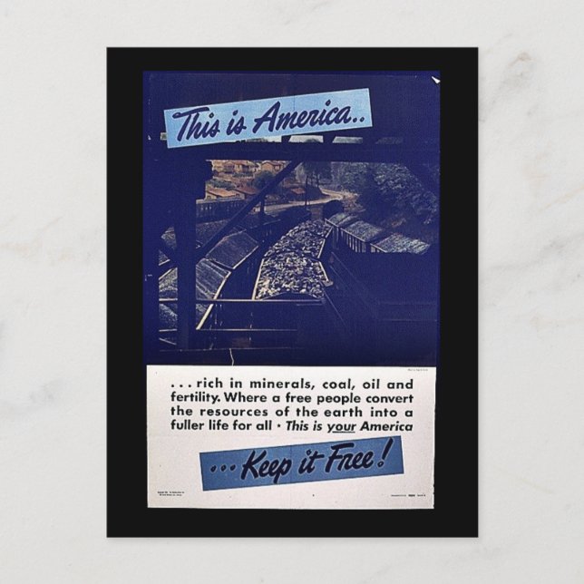 Carte Postale C'Est L'Amérique Qui La Garde Libre ! (Devant)