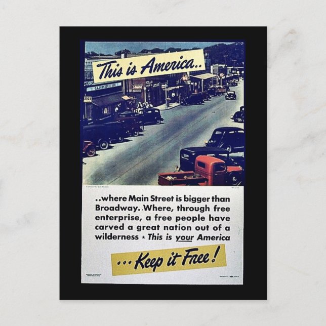 Carte Postale C'Est L'Amérique Qui La Garde Libre ! (Devant)