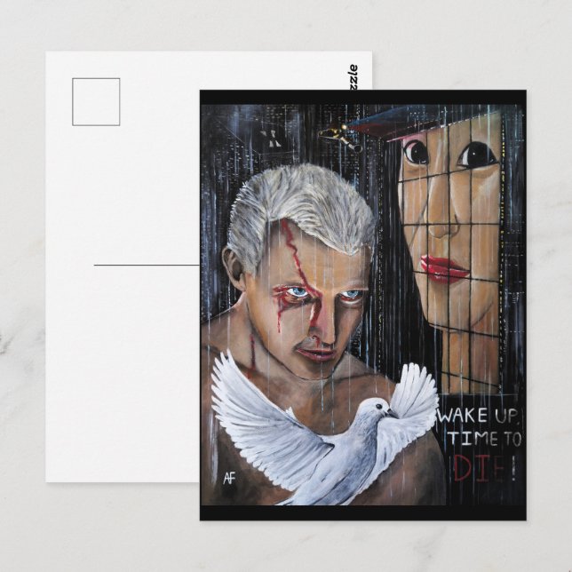 Carte Postale C'est l'heure de mourir ! Peinture d'Alfred Fox (Devant / Derrière)