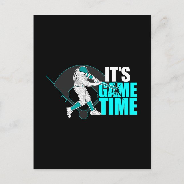Carte Postale C'est l'heure du jeu - Baseball (Devant)