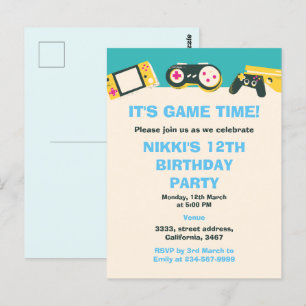 Carte Postale C'est l'heure du jeu, enfants, anniversaire de jeu