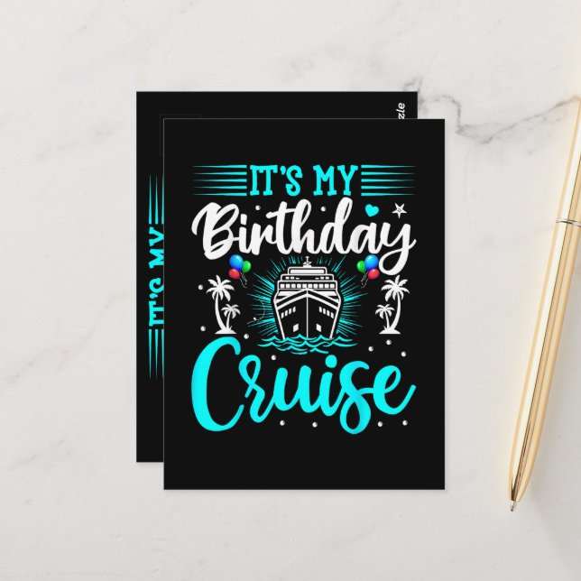 Carte Postale C'est mon anniversaire de croisière - Anniversaire (Devant/Arrière en situation)