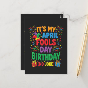 Carte Postale C'est mon anniversaire du poisson d'avril et ce n'
