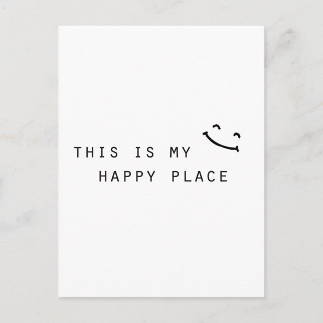 Carte Postale c'est mon endroit heureux design simple moderne (Devant)