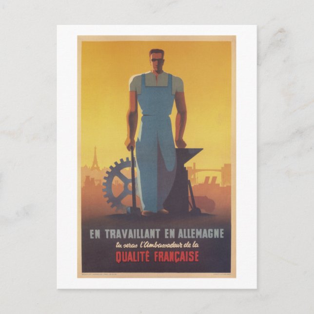 Carte Postale C'est notre drapeau. Battez-vous pour lui. Travail (Devant)